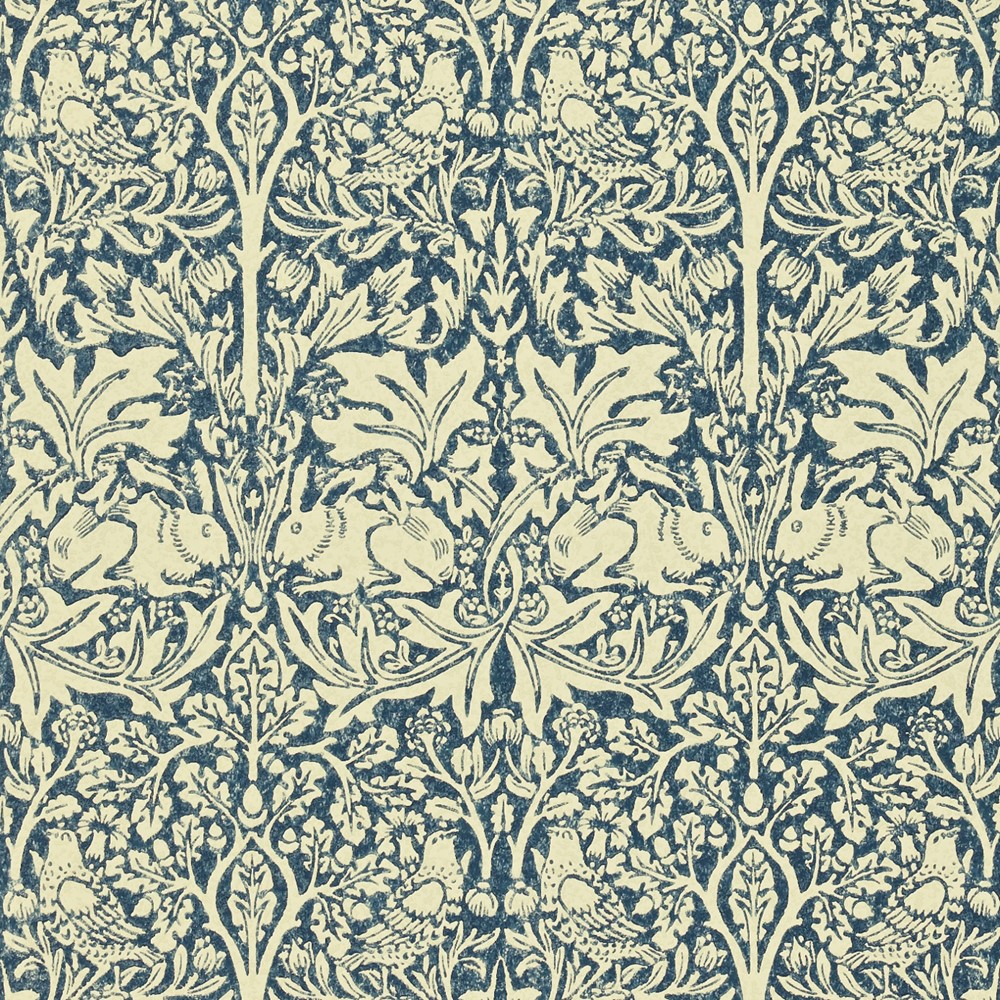 Brer Rabbit Wallpaper 105 by Morris & Co in Indigo Vellum